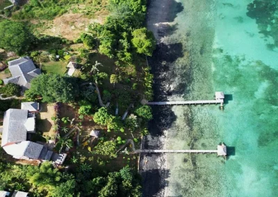 Vue villa et ponton à Nosy Be